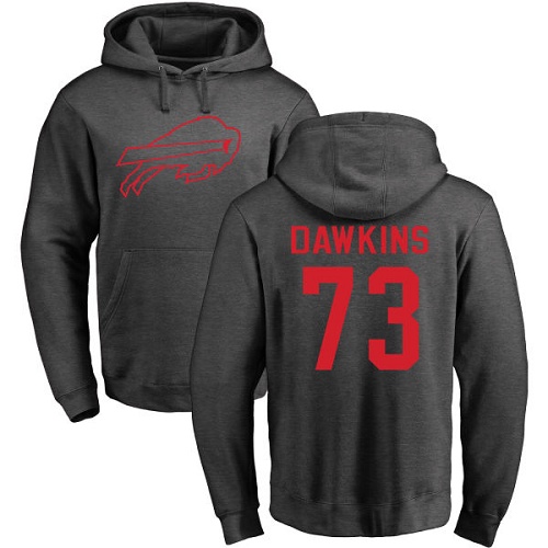Men NFL Buffalo Bills #73 Dion Dawkins Ash One Color Pullover Hoodie Sweatshirt->buffalo bills->NFL Jersey